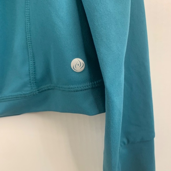 Women’s Alana athletic wear quarter zip blue/teal yoga-inspired fitness jacket - Picture 4 of 9